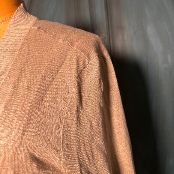 100%Linen, Women's Tan Sweater Cardigan - Picture 5 of 16